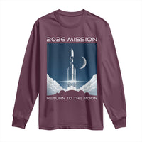 Future Lunar Mission 2026 Long Sleeve Shirt Rocket Launch Lunar Orbit Space Exploration