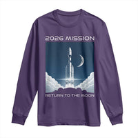 Future Lunar Mission 2026 Long Sleeve Shirt Rocket Launch Lunar Orbit Space Exploration