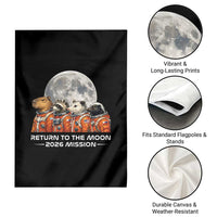 2026 Mission Lunar Orbit Animal Crew Garden Flag Funny Capybara Raccoon Opossum Skunk Astronauts
