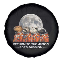 2026 Mission Lunar Orbit Animal Crew Spare Tire Cover Funny Capybara Raccoon Opossum Skunk Astronauts