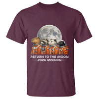 2026 Mission Lunar Orbit Animal Crew T Shirt Funny Capybara Raccoon Opossum Skunk Astronauts