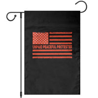 Unpaid Peaceful Protester Orange Distressed American Flag Garden Flag Satirical Political Graphic