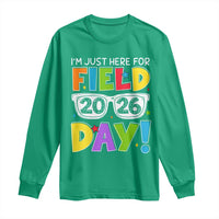 I'm Just Here for Field Day 2026 Long Sleeve Shirt School Colorful Sunglasses Graphic