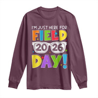 I'm Just Here for Field Day 2026 Long Sleeve Shirt School Colorful Sunglasses Graphic