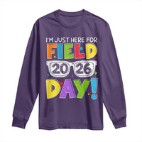 I'm Just Here for Field Day 2026 Long Sleeve Shirt School Colorful Sunglasses Graphic