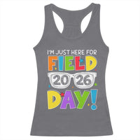 I'm Just Here for Field Day 2026 Racerback Tank Top School Colorful Sunglasses Graphic