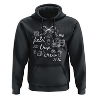 Field Trip Crew 2026 Coquette Bow Hoodie Hand Drawn Doodle Graphic Teacher Chaperone