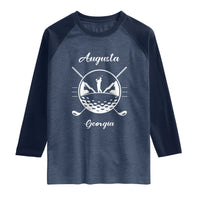 Augusta Georgia Golfing Lover Raglan Shirt Southern Sports Traditions Retro Varsity Golf Fan
