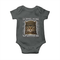 Funny Cat Meme Humor Baby Onesie Tummy Ache Survivor Lightning Cats Parody