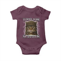 Funny Cat Meme Humor Baby Onesie Tummy Ache Survivor Lightning Cats Parody