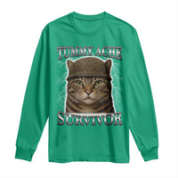 Funny Cat Meme Humor Long Sleeve Shirt Tummy Ache Survivor Lightning Cats Parody