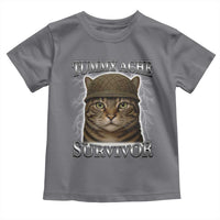 Funny Cat Meme Humor Toddler T Shirt Tummy Ache Survivor Lightning Cats Parody