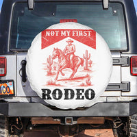 Not My First Rodeo Vintage Cowboy Graphic Spare Tire Cover Retro Western Desert Scene with Horse and Cactus