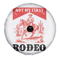 Not My First Rodeo Vintage Cowboy Graphic Spare Tire Cover Retro Western Desert Scene with Horse and Cactus