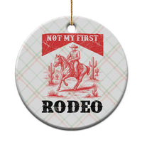 Not My First Rodeo Vintage Cowboy Graphic Ceramic Ornament Retro Western Desert Scene with Horse and Cactus