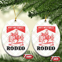 Not My First Rodeo Vintage Cowboy Graphic Ceramic Ornament Retro Western Desert Scene with Horse and Cactus