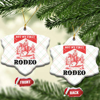 Not My First Rodeo Vintage Cowboy Graphic Ceramic Ornament Retro Western Desert Scene with Horse and Cactus
