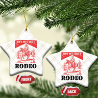 Not My First Rodeo Vintage Cowboy Graphic Ceramic Ornament Retro Western Desert Scene with Horse and Cactus