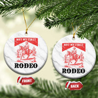 Not My First Rodeo Vintage Cowboy Graphic Ceramic Ornament Retro Western Desert Scene with Horse and Cactus