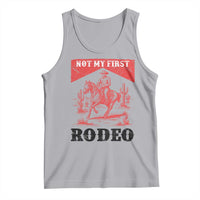 Not My First Rodeo Vintage Cowboy Graphic Tank Top Retro Western Desert Scene with Horse and Cactus