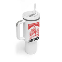 Not My First Rodeo Vintage Cowboy Graphic Tumbler With Handle Retro Western Desert Scene with Horse and Cactus