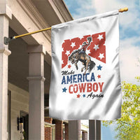 Make America Cowboy Again Patriotic Western Garden Flag Bucking Bronco Star Spangled USA Flag Inspired Country