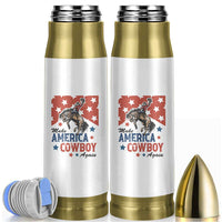 Make America Cowboy Again Patriotic Western Bullet Tumbler Bucking Bronco Star Spangled USA Flag Inspired Country