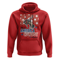 Make America Cowboy Again Patriotic Western Hoodie Bucking Bronco Star Spangled USA Flag Inspired Country