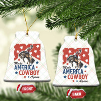 Make America Cowboy Again Patriotic Western Ceramic Ornament Bucking Bronco Star Spangled USA Flag Inspired Country