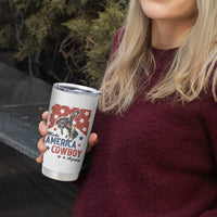 Make America Cowboy Again Patriotic Western Tumbler Cup Bucking Bronco Star Spangled USA Flag Inspired Country