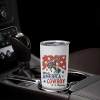 Make America Cowboy Again Patriotic Western Tumbler Cup Bucking Bronco Star Spangled USA Flag Inspired Country
