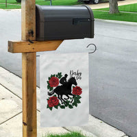 Vintage Jockey and Roses Horse Racing Graphic Garden Flag Classic Derby Day Fan