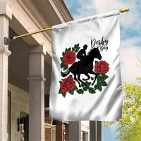Vintage Jockey and Roses Horse Racing Graphic Garden Flag Classic Derby Day Fan