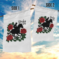 Vintage Jockey and Roses Horse Racing Graphic Garden Flag Classic Derby Day Fan