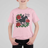 Vintage Jockey and Roses Horse Racing Graphic T Shirt For Kid Classic Derby Day Fan
