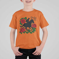 Vintage Jockey and Roses Horse Racing Graphic T Shirt For Kid Classic Derby Day Fan
