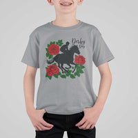 Vintage Jockey and Roses Horse Racing Graphic T Shirt For Kid Classic Derby Day Fan