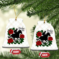 Vintage Jockey and Roses Horse Racing Graphic Ceramic Ornament Classic Derby Day Fan