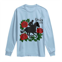 Vintage Jockey and Roses Horse Racing Graphic Long Sleeve Shirt Classic Derby Day Fan