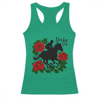 Vintage Jockey and Roses Horse Racing Graphic Racerback Tank Top Classic Derby Day Fan