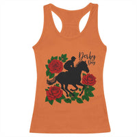 Vintage Jockey and Roses Horse Racing Graphic Racerback Tank Top Classic Derby Day Fan