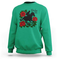 Vintage Jockey and Roses Horse Racing Graphic Sweatshirt Classic Derby Day Fan