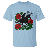 Vintage Jockey and Roses Horse Racing Graphic T Shirt Classic Derby Day Fan
