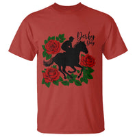 Vintage Jockey and Roses Horse Racing Graphic T Shirt Classic Derby Day Fan