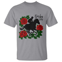 Vintage Jockey and Roses Horse Racing Graphic T Shirt Classic Derby Day Fan