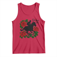 Vintage Jockey and Roses Horse Racing Graphic Tank Top Classic Derby Day Fan