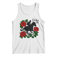 Vintage Jockey and Roses Horse Racing Graphic Tank Top Classic Derby Day Fan