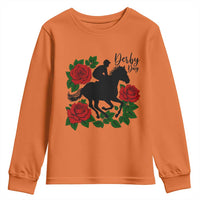 Vintage Jockey and Roses Horse Racing Graphic Youth Sweatshirt Classic Derby Day Fan