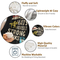 Big Hats Fast Horses Strong Drinks Retro Throw Blanket Southern Derby Day Watch Party Graphic