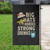 Big Hats Fast Horses Strong Drinks Retro Garden Flag Southern Derby Day Watch Party Graphic